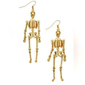 H&M Gold Skeleton Dangle Earrings